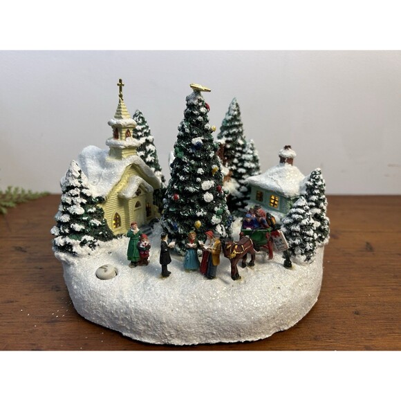 Vintage Thomas Kinkade St. Nicholas Circle Teleflora Diorama Music Box Works! - Picture 2 of 13